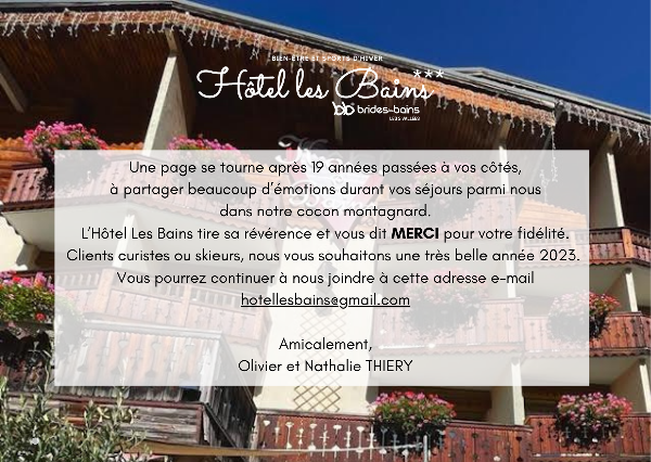Hotel Les Bains - Tarifs